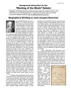 Biographical Briefing on Jean-Jacques Rousseau