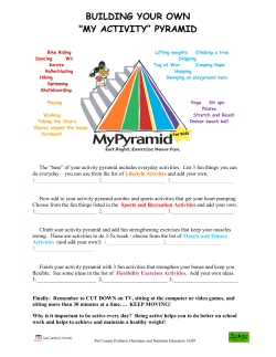 building your own "my activity&rdquo; pyramid
