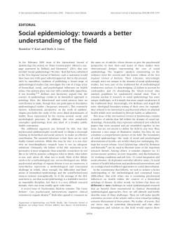 Social epidemiology: towards a better