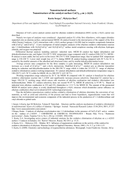 Nanostructure of the catalyst surface CuCl (1,2)