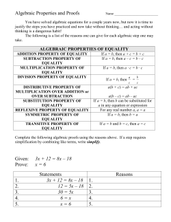 Algebraic Properties and Proofs