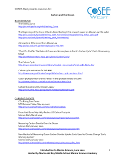 COSEE-‐West presents resources for: Carbon and the Ocean