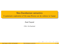 Neo-Davidsonian semantics - coli.uni
