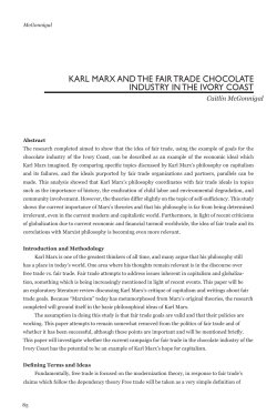 karl marx and the fair trade chocolate industry in the ivory