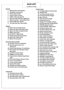 ALDI LIST - Ruth Fellowes