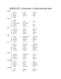 COOKIES 2017 &ndash; 4 dozen each &ndash; 12 dozen total each week