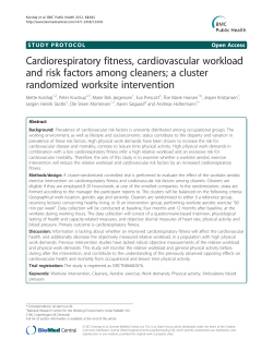 Cardiorespiratory fitness, cardiovascular workload and risk factors