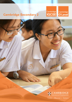 Cambridge Secondary 2 - Cambridge International Examinations