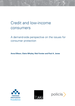 Credit and low-income consumers: A demand