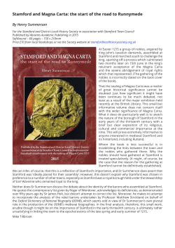 Stamford and Magna Carta - Rutland Local History Society