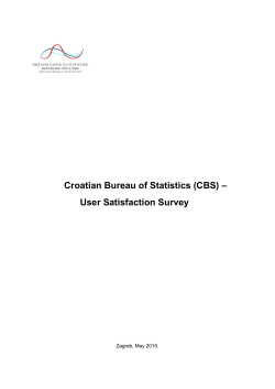 Croatian Bureau of Statistics (CBS) &ndash; User Satisfaction Survey