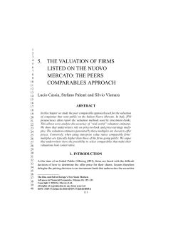 5. the valuation of firms listed on the nuovo mercato: the
