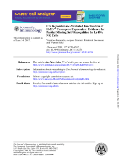 NK Cells Partial Missing Self-Recognition by Ly49A Transgene