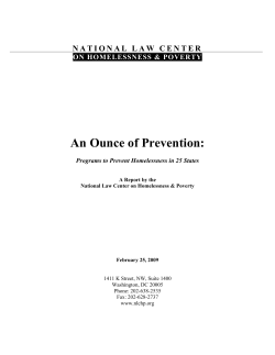 An Ounce of Prevention - National Law Center on Homelessness
