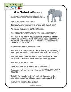 Grey Elephant in Denmark - Finance in the Classroom