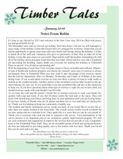 Notes From Robin January 2014