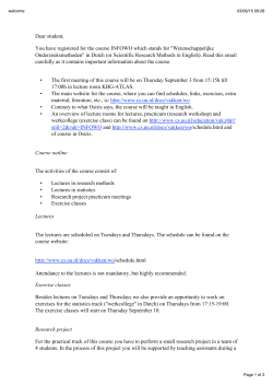 Dear student, You have registered for the course INFOWO which