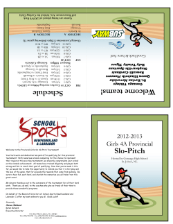 Slo-Pitch Welcome teams! Schedule