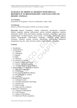Ecology of Tropical Deserts with Special Reference to