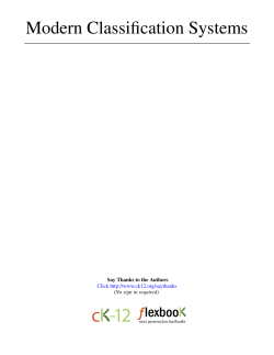 Modern Classification Systems