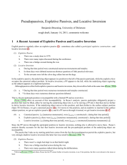 Pseudopassives, Expletive Passives, and Locative Inversion