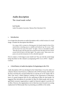 The Visual Made Verbal - Audio Description Associates