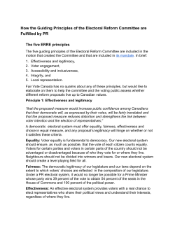 The Committee`s Guiding Principles and their