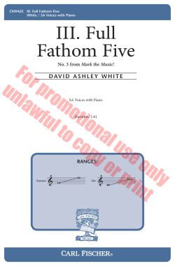 III. Full Fathom Five