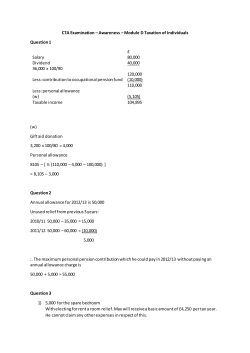 CTA Examination &ndash; Awareness &ndash; Module D Taxation of Individuals