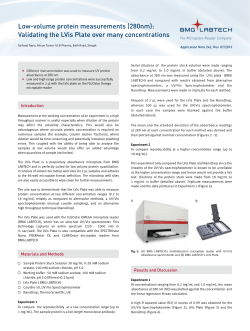 Low-volume protein measurements (280nm)