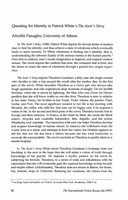 Questing for Identity in Patrick White`s The Aunt`s Story Afroditi