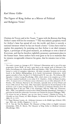 Karl Heinz G&ouml;ller The Figure of King Arthur as a Mirror of Political
