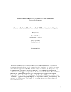 Hispanic Students` Educational Experiences and Opportunities