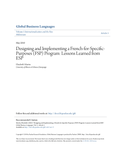 Designing and Implementing a French-for-Specific - Purdue e-Pubs