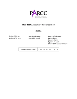 2016–2017 Assessment Reference Sheet