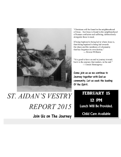 St. Aidan`s Vestry Report 2015