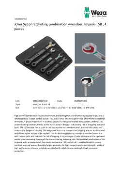 Joker Set of ratcheting combination wrenches, Imperial, SB , 4 pieces