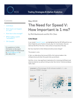 The Need for Speed V: How Important is 1 ms?