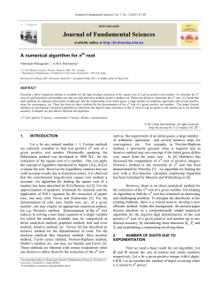 Journal of Fundamental Sciences