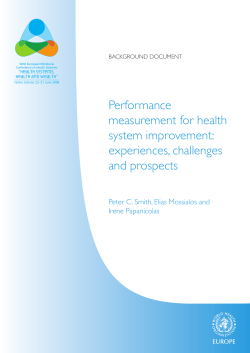 Performance measurement for health system improvement