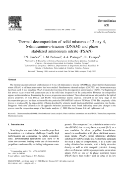 Thermal decomposition of solid mixtures of 2-oxy-4, 6-dinitramine