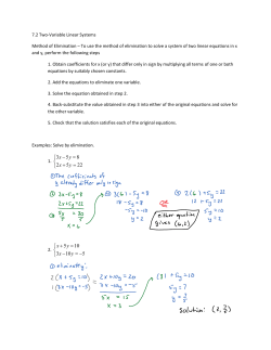 3 5 8 2 5 22 x y x y - = + = 5 10 3 10 5 x y x y + = - = -