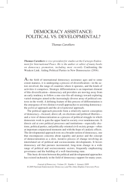 democracy assistance: political vs. developmental?