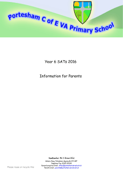 SATs info booklet 2016 - Portesham Primary School
