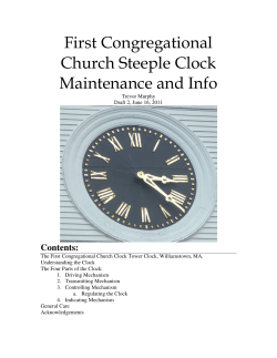 First Congregational Church Steeple Clock Maintenance and Info