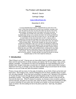 The Problem with Baseball Hats 1 Introduction