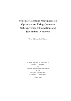 Multiple Constant Multiplication Optimization Using Common