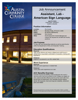 1111012-Assistant, Lab - American Sign Language