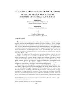 economic transition as a crisis of vision: classical versus