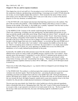 Phys 1240 Fa 05, SJP 5-1 Chapter 6: The ear, and its response